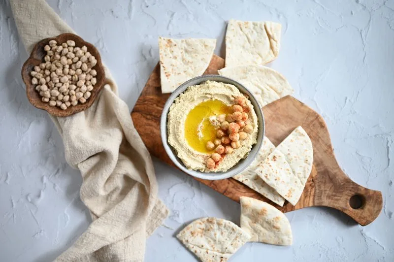 Hummus and pita — an illustration of a shared lunch